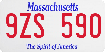 MA license plate 9ZS590