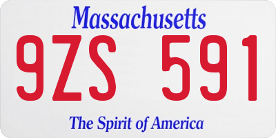 MA license plate 9ZS591