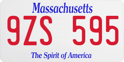 MA license plate 9ZS595