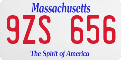 MA license plate 9ZS656