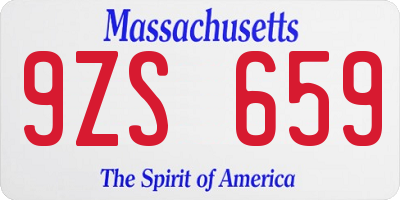 MA license plate 9ZS659