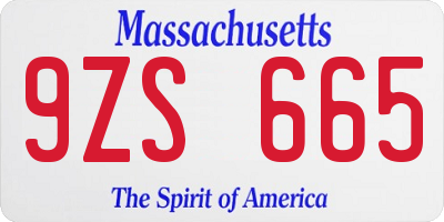 MA license plate 9ZS665