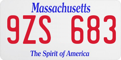 MA license plate 9ZS683