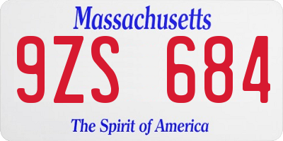 MA license plate 9ZS684
