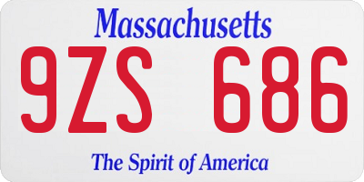 MA license plate 9ZS686