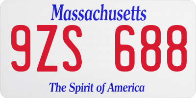 MA license plate 9ZS688