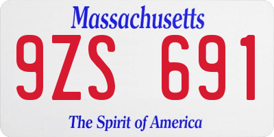 MA license plate 9ZS691