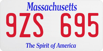 MA license plate 9ZS695