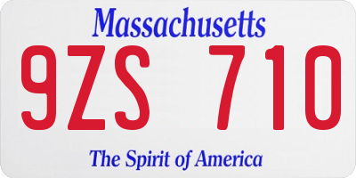 MA license plate 9ZS710