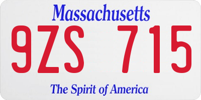 MA license plate 9ZS715