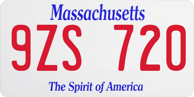 MA license plate 9ZS720