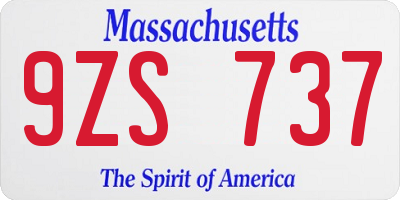 MA license plate 9ZS737