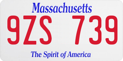 MA license plate 9ZS739