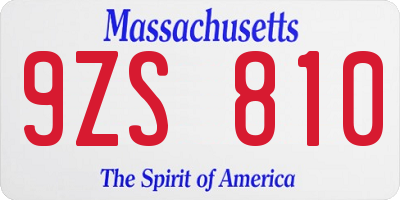 MA license plate 9ZS810