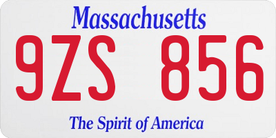 MA license plate 9ZS856