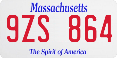 MA license plate 9ZS864