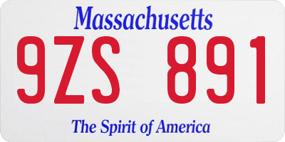 MA license plate 9ZS891