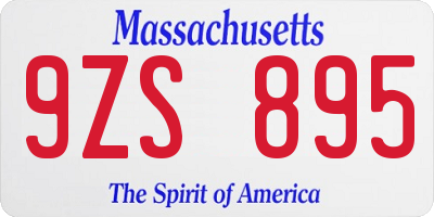 MA license plate 9ZS895