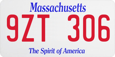MA license plate 9ZT306