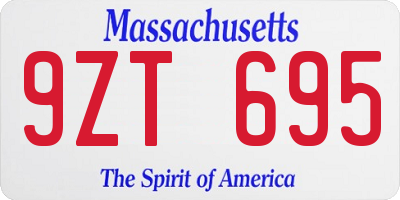 MA license plate 9ZT695