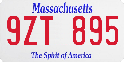 MA license plate 9ZT895