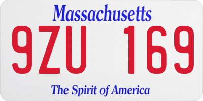 MA license plate 9ZU169