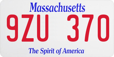 MA license plate 9ZU370