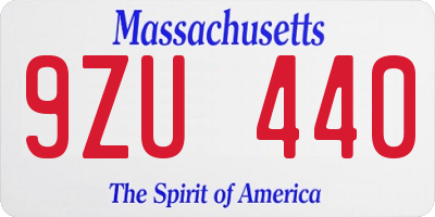 MA license plate 9ZU440