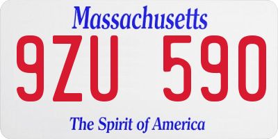 MA license plate 9ZU590