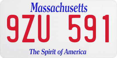 MA license plate 9ZU591