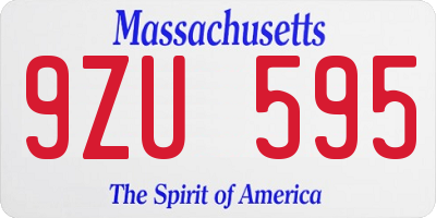 MA license plate 9ZU595