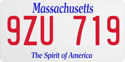 MA license plate 9ZU719