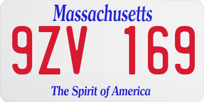 MA license plate 9ZV169