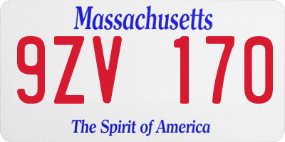 MA license plate 9ZV170