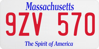 MA license plate 9ZV570