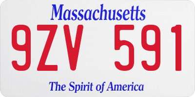 MA license plate 9ZV591