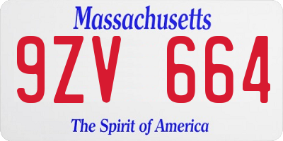 MA license plate 9ZV664