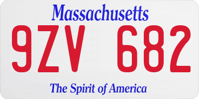 MA license plate 9ZV682