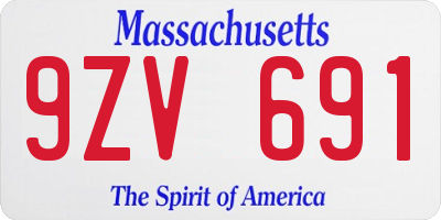 MA license plate 9ZV691