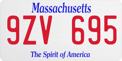 MA license plate 9ZV695