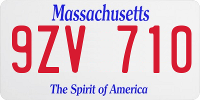 MA license plate 9ZV710