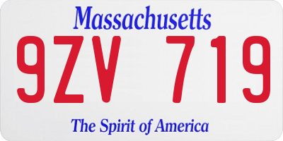 MA license plate 9ZV719