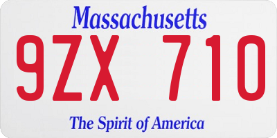 MA license plate 9ZX710