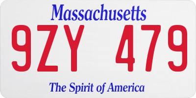 MA license plate 9ZY479