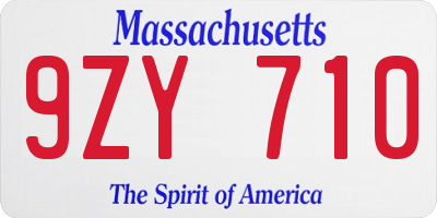 MA license plate 9ZY710