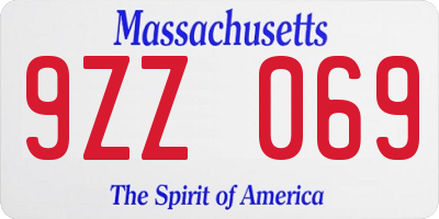 MA license plate 9ZZ069