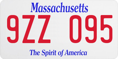 MA license plate 9ZZ095