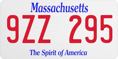 MA license plate 9ZZ295