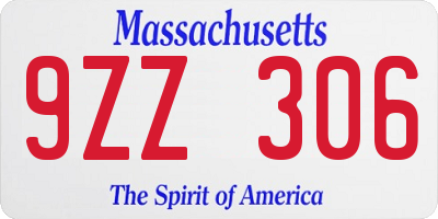 MA license plate 9ZZ306
