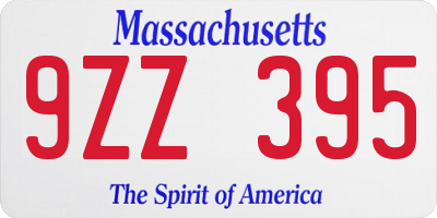 MA license plate 9ZZ395